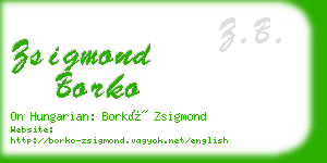 zsigmond borko business card